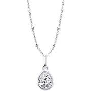 Collier Lotus Collier Silver Solitaire goute blanc et argent