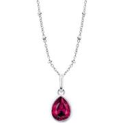 Collier Lotus Collier Silver Solitaire argent goutte rouge