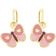 Boucles oreilles Brillaxis Boucles d'oreilles brisures papillons rose ...