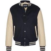 Blouson Schott Blouson Teddy homme Ref 58527 Marine Beige