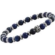 Bracelets Jourdan Bracelet homme Brume acier lapis lazuli