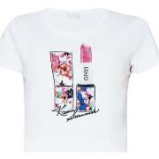 T-shirt Liu Jo T-shirt avec imprimé lipstick et strass
