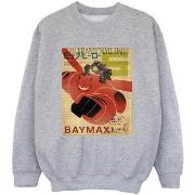 Sweat-shirt enfant Disney Big Hero 6 Baymax Flying Baymax Newspaper