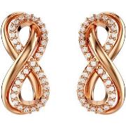 Boucles oreilles Swarovski Clous d'oreilles Hyperbola infini rosés