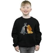 Sweat-shirt enfant Disney Lady And The Tramp Distressed Kiss