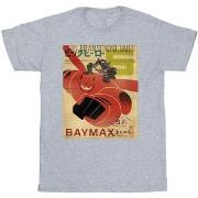 T-shirt enfant Disney Big Hero 6 Baymax Flying Baymax Newspaper