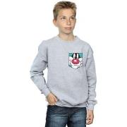 Sweat-shirt enfant Dessins Animés Sylvester Face Faux Pocket