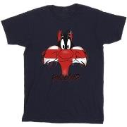 T-shirt enfant Dessins Animés Sylvester England Face