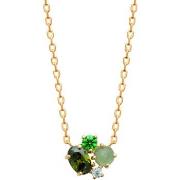 Collier Brillaxis Collier plaqué or OZ vert