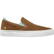 Chaussures de Skate Emerica WINO G6 SLIP ON BROWN BLUE