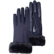 Gants Isotoner Gants Femme tactiles tissu/imitation fourrure Bleu