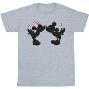 T-shirt enfant Disney Mickey Minnie Kiss Silhouette