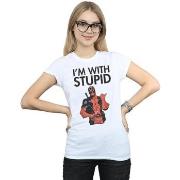 T-shirt Marvel Deadpool I'm With Stupid