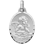 Pendentifs Brillaxis Pendentif ange ovale or blanc 18 carats 20X14