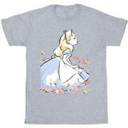 T-shirt Disney Alice In Wonderland Sketch Flowers