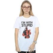 T-shirt Marvel I'm With Stupid