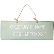 Tableaux, toiles Qualiart Plaque décorative en bois vert - Chez Papy e...