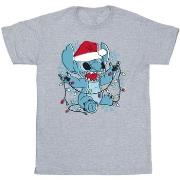 T-shirt enfant Disney Lilo And Stitch Christmas Lights Sketch