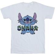 T-shirt enfant Disney Lilo And Stitch Ohana Blue Glitch