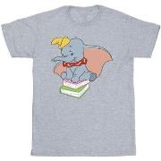 T-shirt Disney Dumbo Sitting On Books