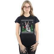 T-shirt Dessins Animés Bugs Bunny Christmas Fair Isle