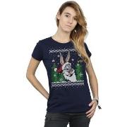 T-shirt Dessins Animés Bugs Bunny Christmas Fair Isle