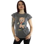 T-shirt Dessins Animés Porky Pig Distressed