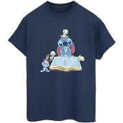 T-shirt Disney Lilo Stitch Reading A Book