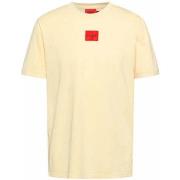T-shirt BOSS T-shirt Diragolino_D jaune avec étiquette logo