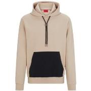 Sweat-shirt BOSS SWEAT À CAPUCHE RELAXED FIT BEIGE EN COTON STRETCH AV...