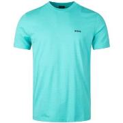 T-shirt BOSS T-SHIRT TEE VERT REGULAR FIT EN COTON STRETCH AVEC LOGO