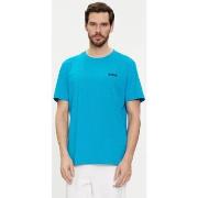 T-shirt BOSS T-SHIRT REGULAR FIT BLEU EN JERSEY AVEC LOGO EFFET 3D T
