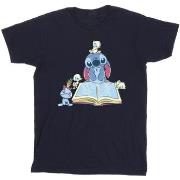 T-shirt Disney Lilo Stitch Reading A Book