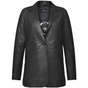 Blouson Oakwood Blazer Sisal en cuir Ref 62520 Noir