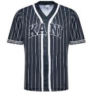 T-shirt Karl Kani T-SHIRT SERIF PINSTRIPE BASEBALL SHIRT NOIR
