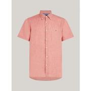 Chemise Tommy Hilfiger Chemise manches courtes rose en lin