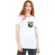 T-shirt Dessins Animés Marvin The Martian Face Faux Pocket