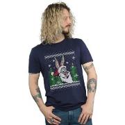 T-shirt Dessins Animés Bugs Bunny Christmas Fair Isle