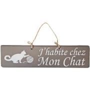 Tableaux, toiles Qualiart Plaque en bois taupe - J'habite chez Mon Cha...