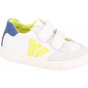 Baskets enfant Bellamy BASKET CUIR ONGRI BLANC JAUNE BLEU