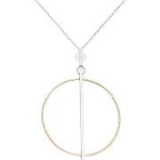 Collier Orusbijoux Collier Argent Rhodié Doré Cercle Diamanté Et Lisse