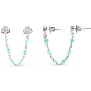 Boucles oreilles Orusbijoux Boucles D'oreilles Argent Rhodié Doubles R...