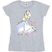 T-shirt Disney Alice In Wonderland Sketch Flowers