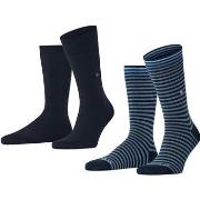 Chaussettes Burlington Everyday 2-Pack Rayures Marine