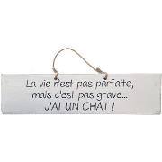 Tableaux, toiles Qualiart Plaque en bois blanc - J'ai un chat