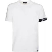 T-shirt Dsquared logo rayures blanches