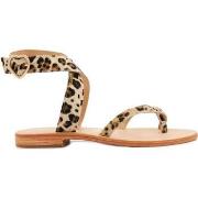 Sandales Bons baisers de Paname En Cuir Lympia Leopard