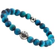 Bracelets Sixtystones Bracelet Boules œil Tigre Bleu œil -Large-20cm