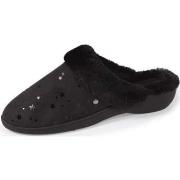 Chaussons Isotoner Chaussons mules Femme Talon Etoiles Noir