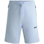 Short BOSS SHORT HEADLO 1 BLEU EN COTON MÉLANGÉ AVEC LOGO EN RELIE